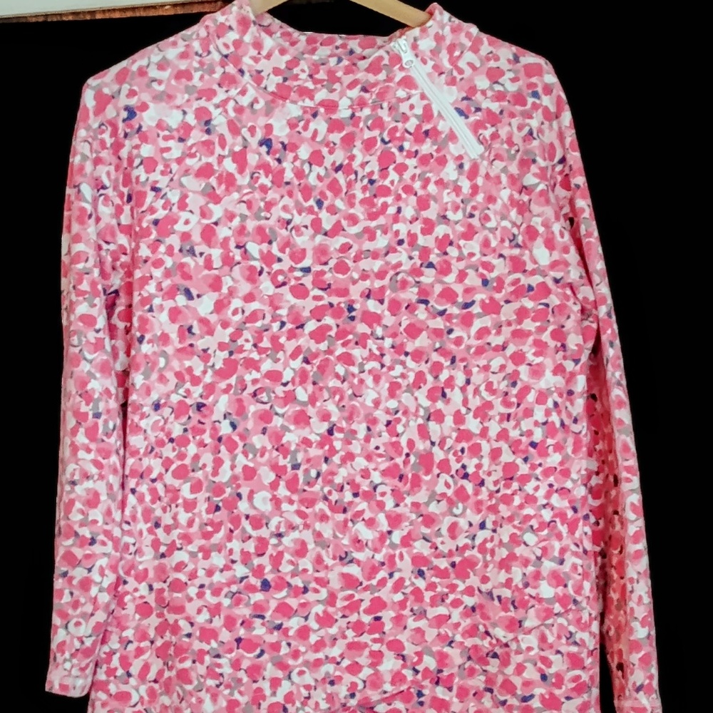 T by Talbot's Large Cross-Zip Mockneck sweatshirt